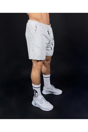 Gray Men'S Black Printed Regular Fit Pocketed Shorts