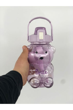 Teddy Bear Model Water Bottle Water Bowl Multi-Purpose Bottle 1 Liter