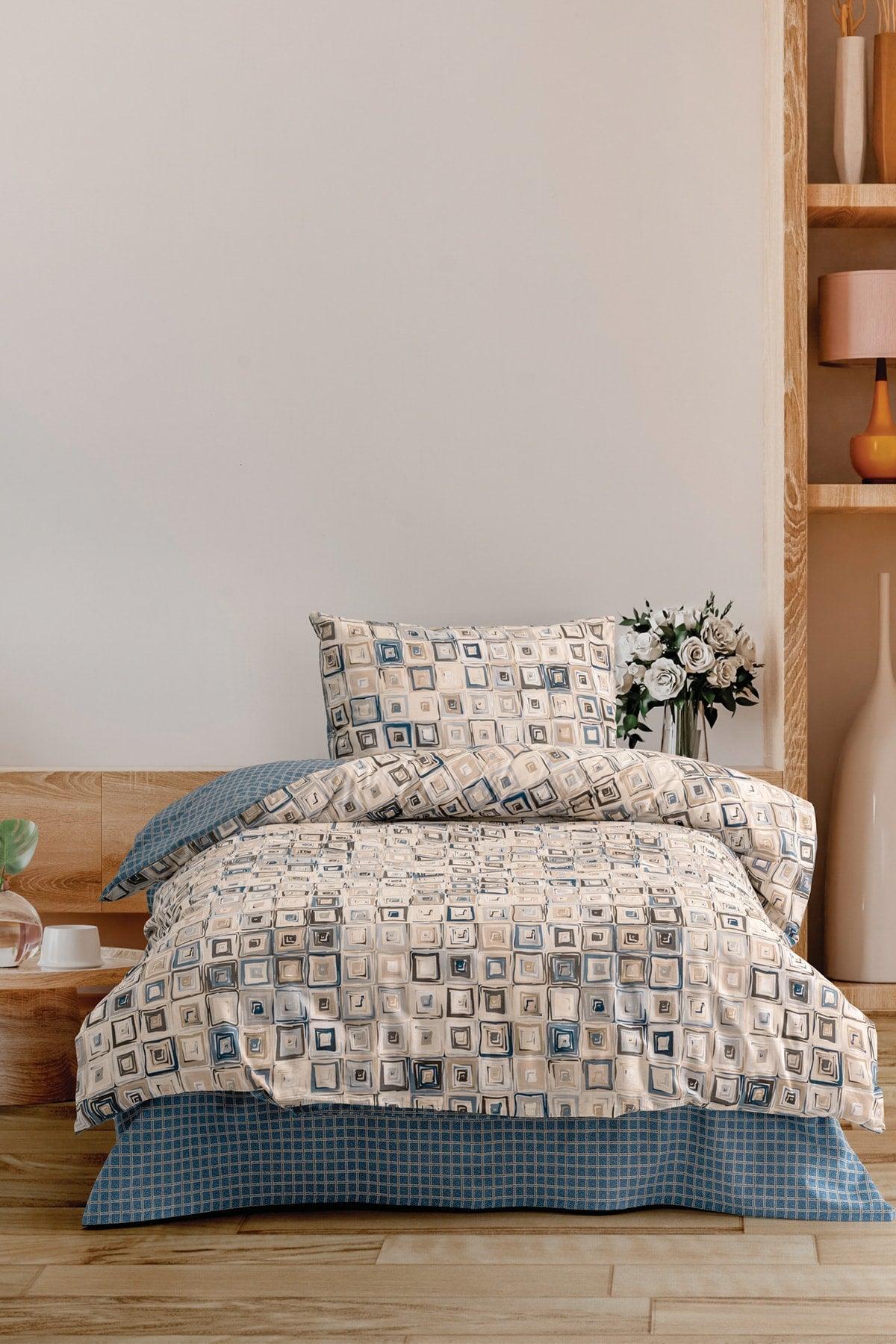 Ranforce Single Duvet Cover Set Quadra Blue - Swordslife