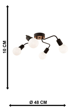 Octopus 4Th Modern Black Chandelier