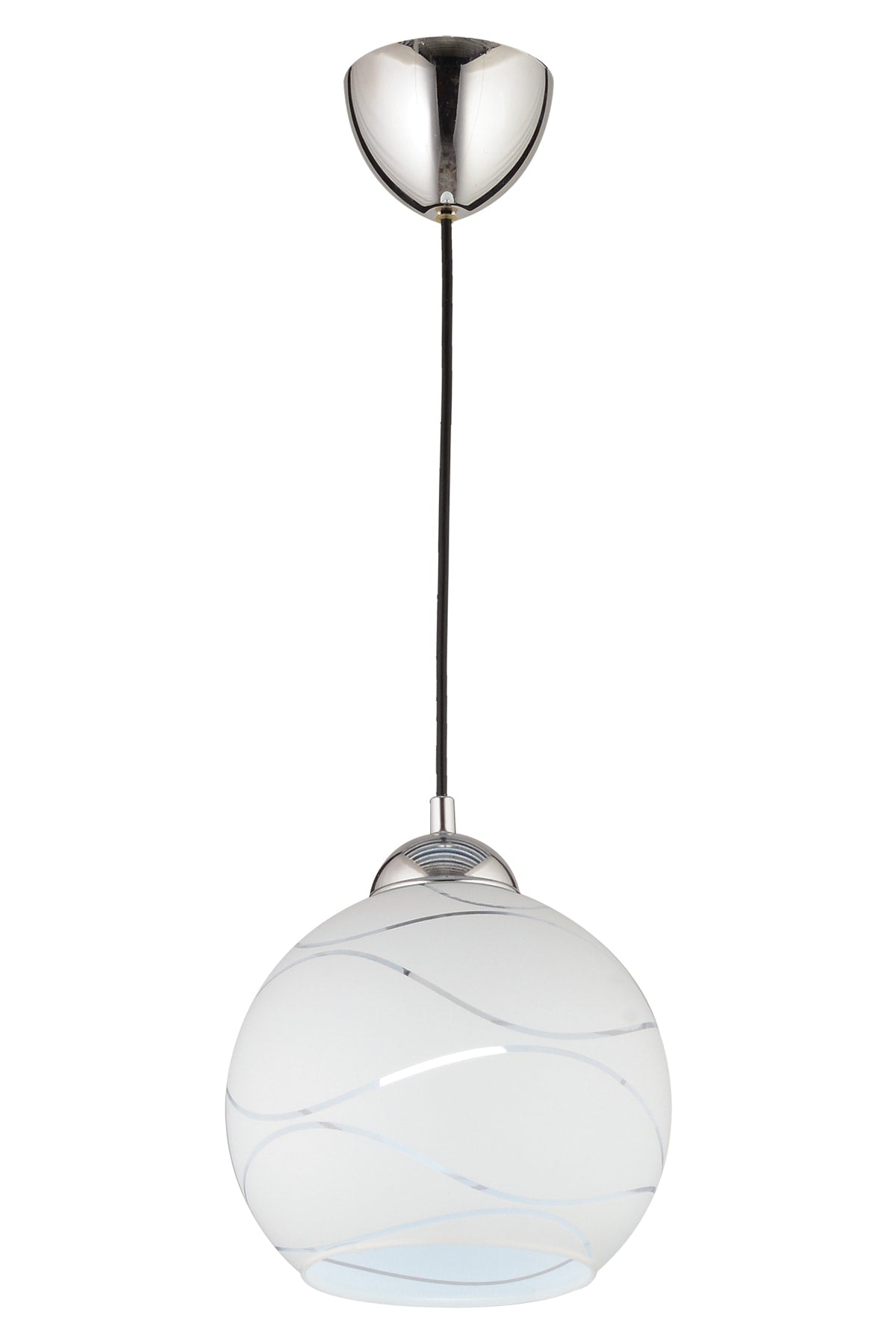 Suyolu Single Pendant Lamp-Chrome-Blown Glass