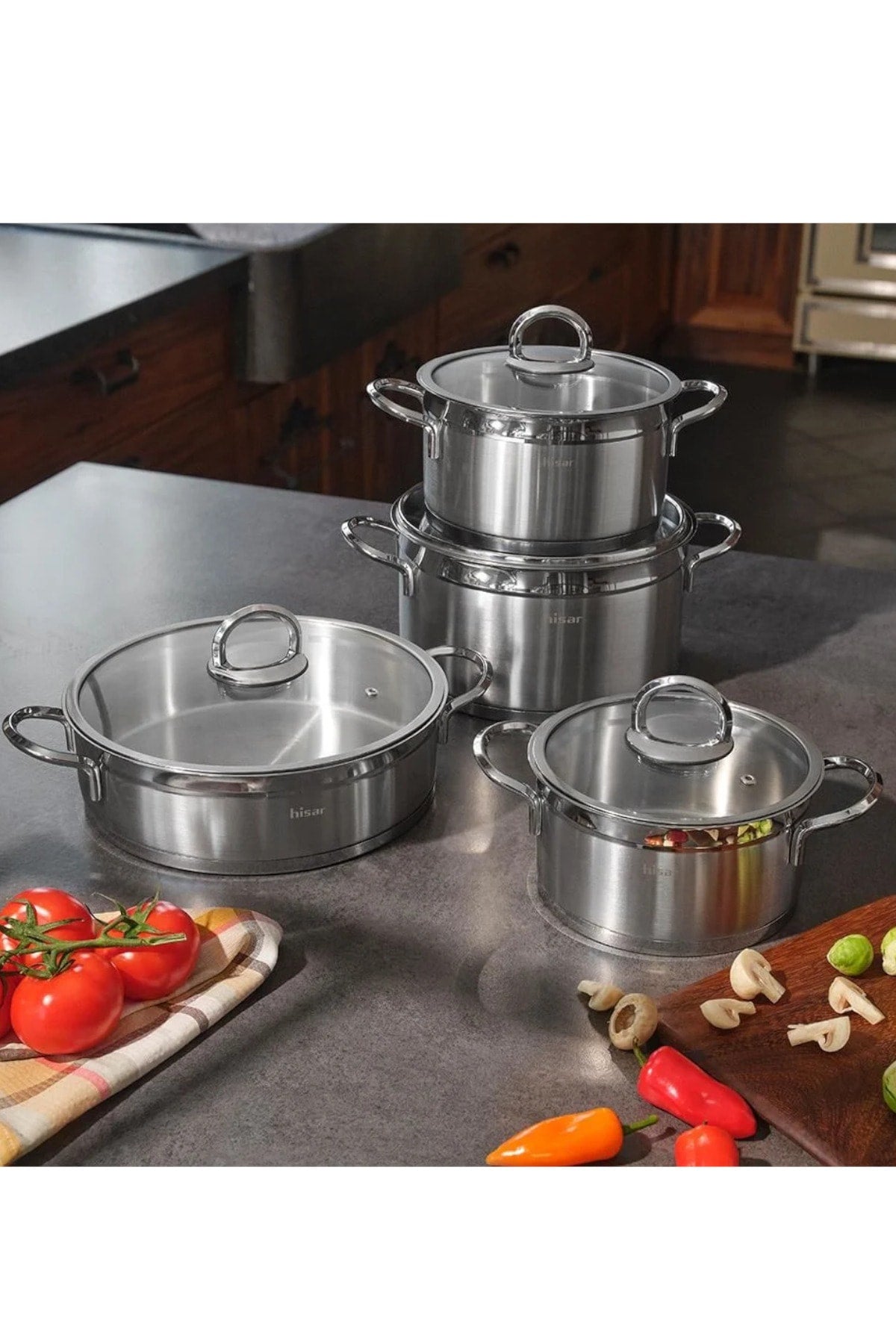 Orion 18 Pieces Stainless Steel Cookware Pressure Teapot Service Dowry Set Set