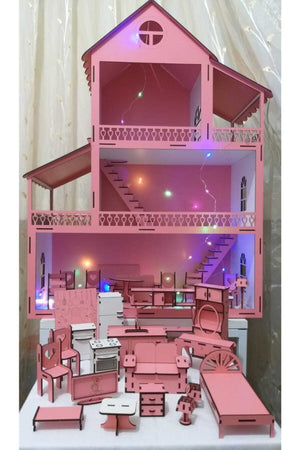 Led Lighted Wooden Playhouse Large Size (76Cm X 57Cm X 25Cm)