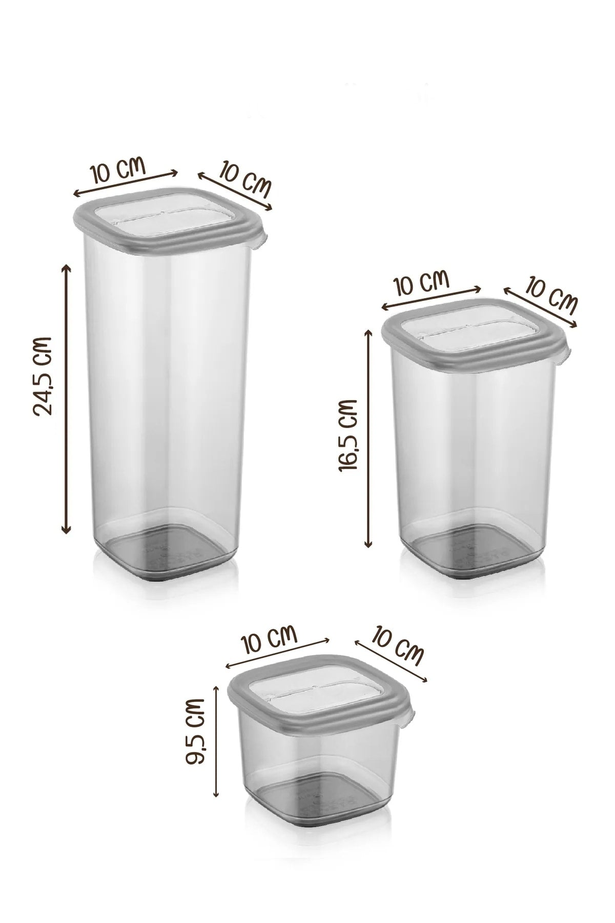 24-Piece Labeled Square Food Storage Container Set x8(550ml-1200ml-1750ml) Jar with Hard Lid