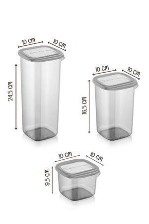 24-Piece Labeled Square Food Storage Container Set X8(550Ml-1200Ml-1750Ml) Jar With Hard Lid