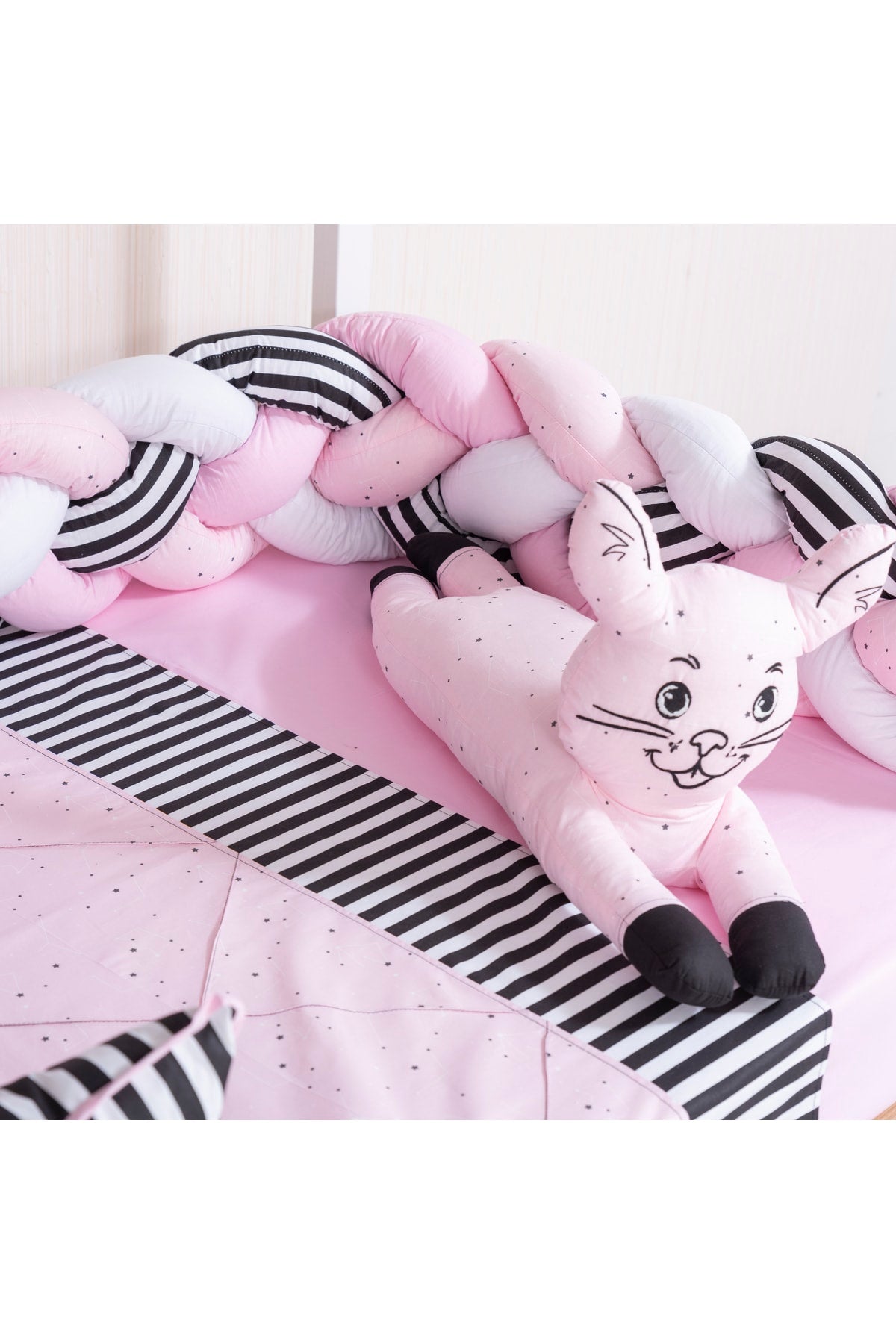 Minibaby Cat Pink Knitted Montessori Baby Kids Sleeping Set