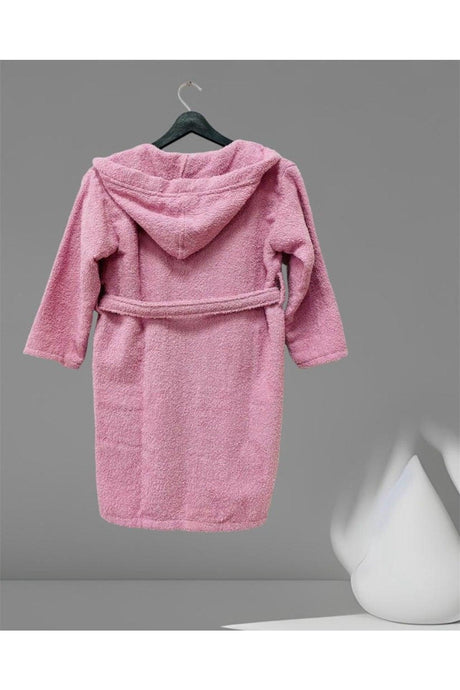 Curl Plain And Hooded Cotton Kids Bathrobe - Swordslife
