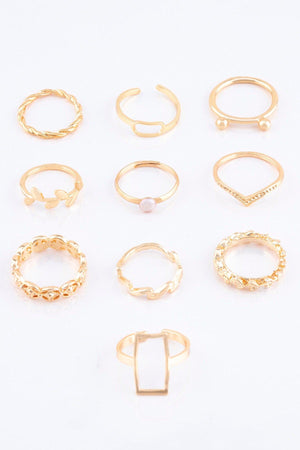 Pearl And Olive Branch Figured 10 Ring Combination 023 - Swordslife