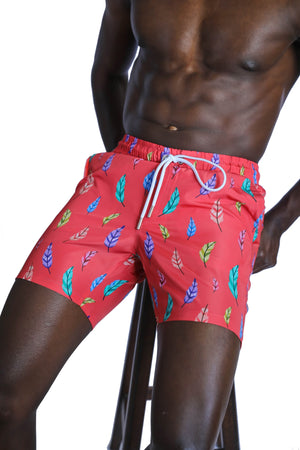 Men'S Patterned Red Sea Shorts