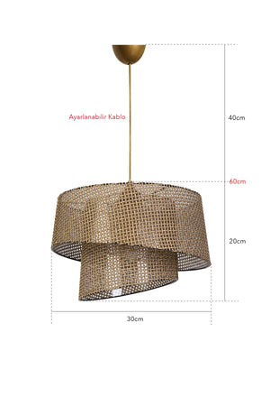 Cıntre Pendant Lamp Chandelier Wicker