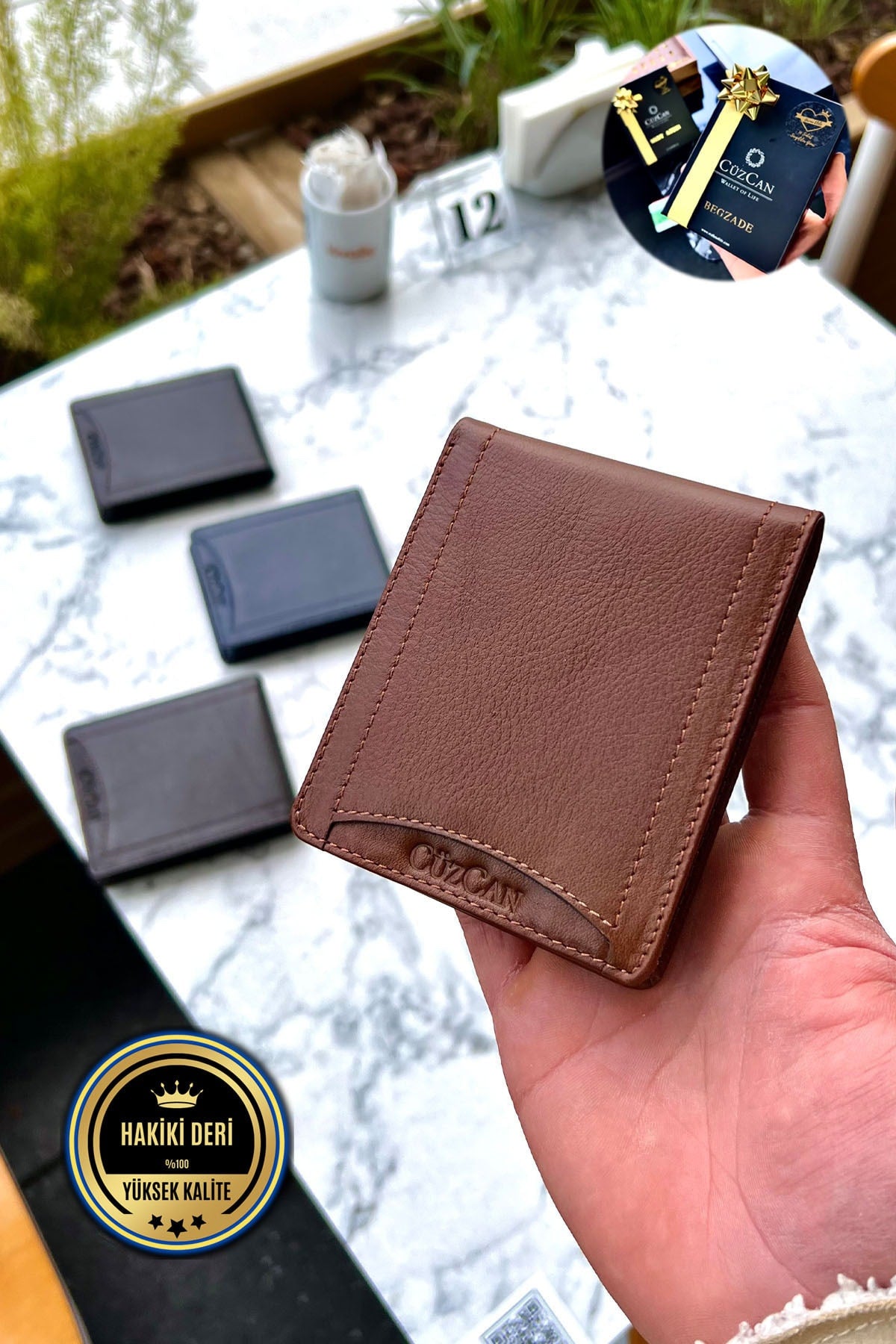 Taba Butterfly Model Genuine Leather Men'S Name Printed Wallet