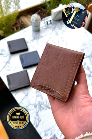 Taba Butterfly Model Genuine Leather Men'S Name Printed Wallet