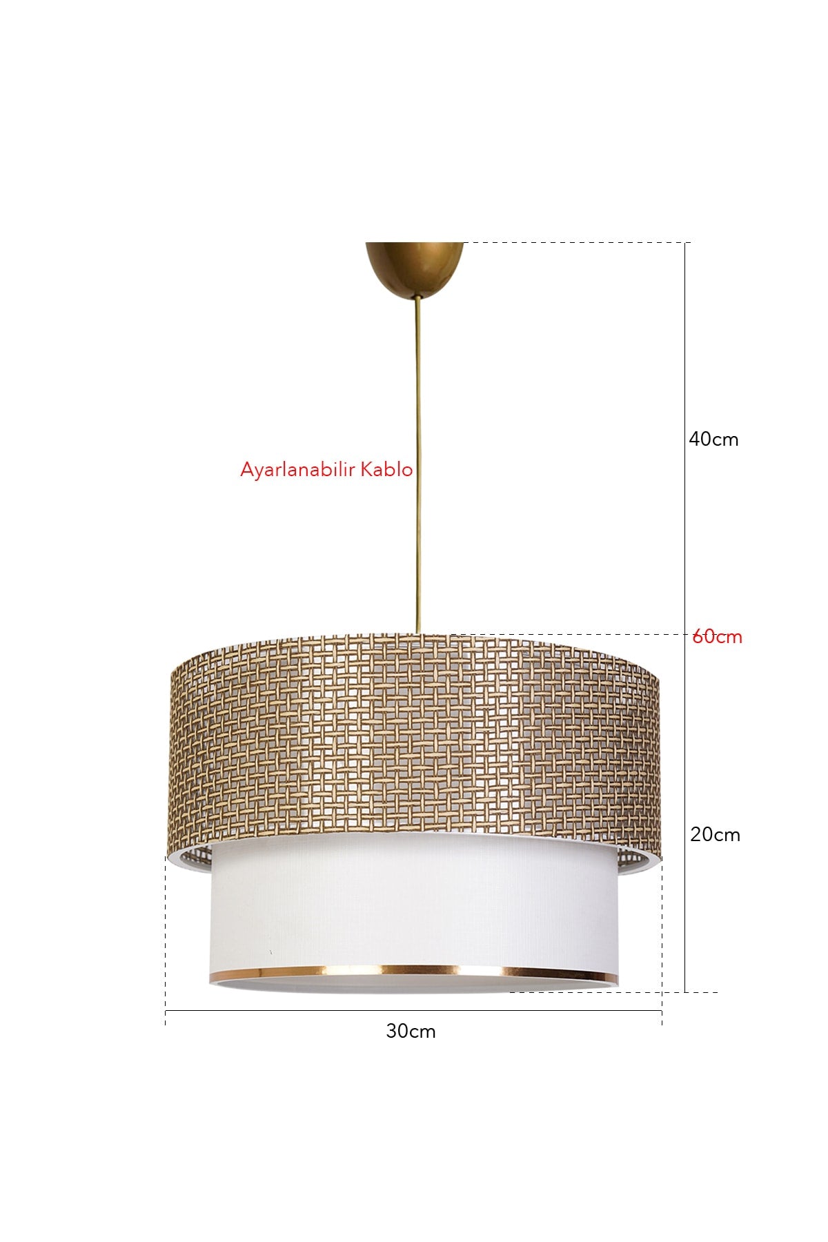 Sinifant Pendant Lamp Chandelier Wicker White