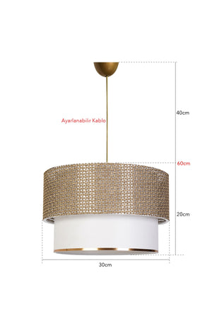 Sinifant Pendant Lamp Chandelier Wicker White