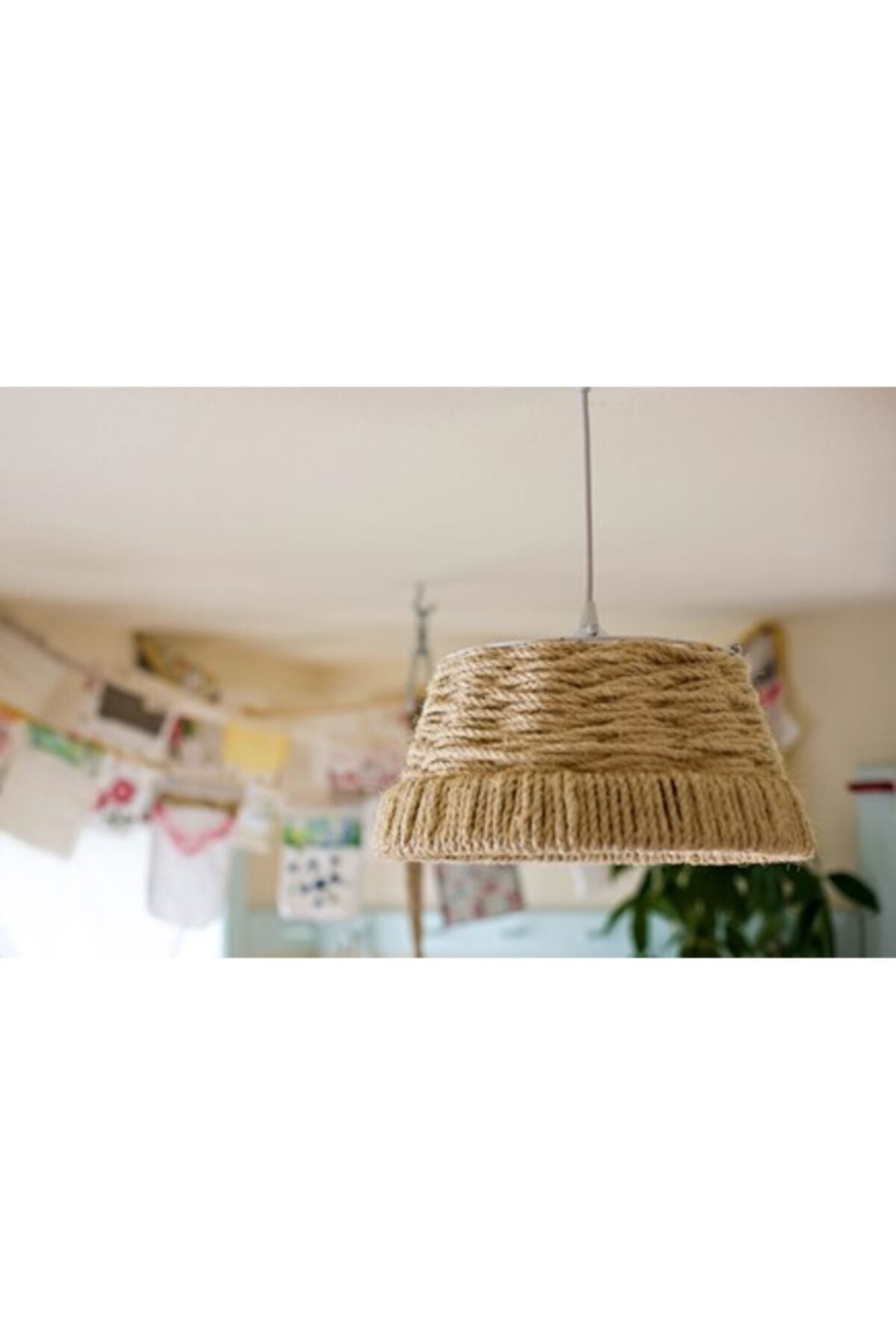 Bohemian Chandelier with Wicker Rope