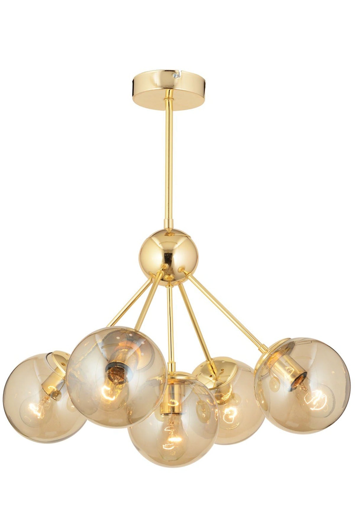 Meyo 5Li Gold Honey Glass Modern Young Room Bedroom Living Room Chandelier