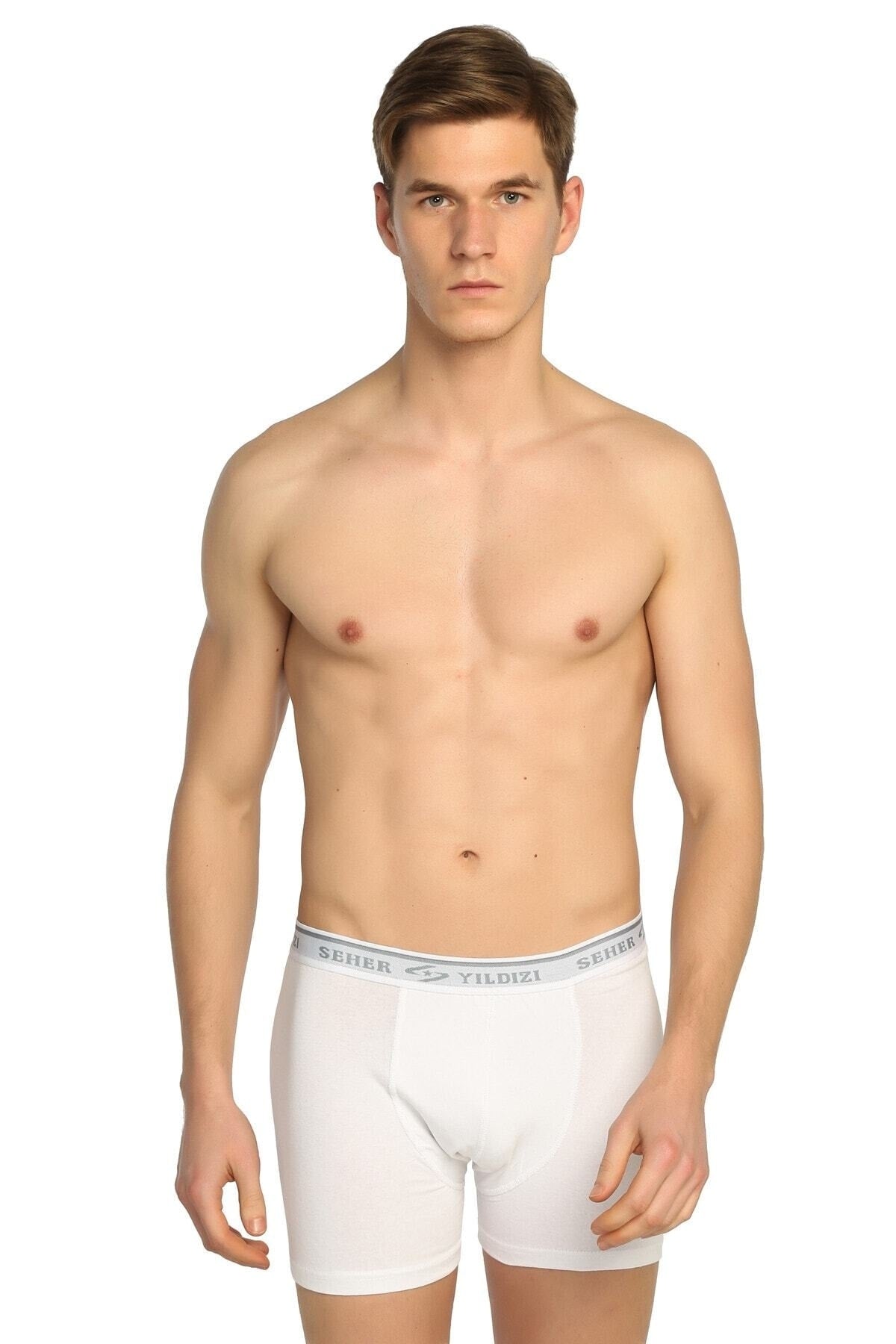 Men'S White 6 Pack Lycra Boxer Elf568S0060Ccm6 0060