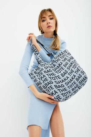 Gray U50 Snap Closure The Tote Bag Printed Canvas Fabric Casual Women'S Arm And Shoulder Bag L:35 Cm