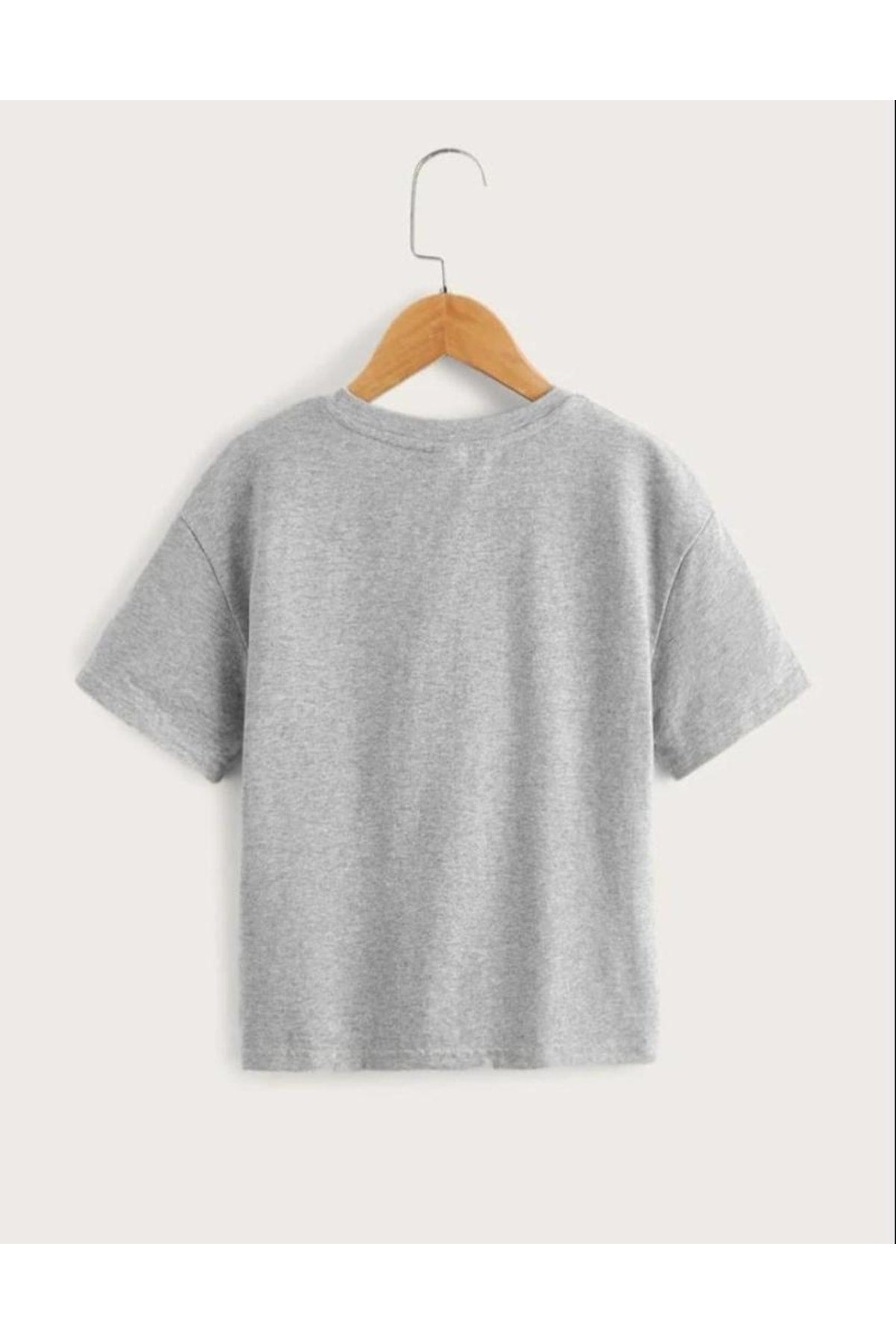 Kids Unisex Oversize Gray Barbie Printed T-Shirt