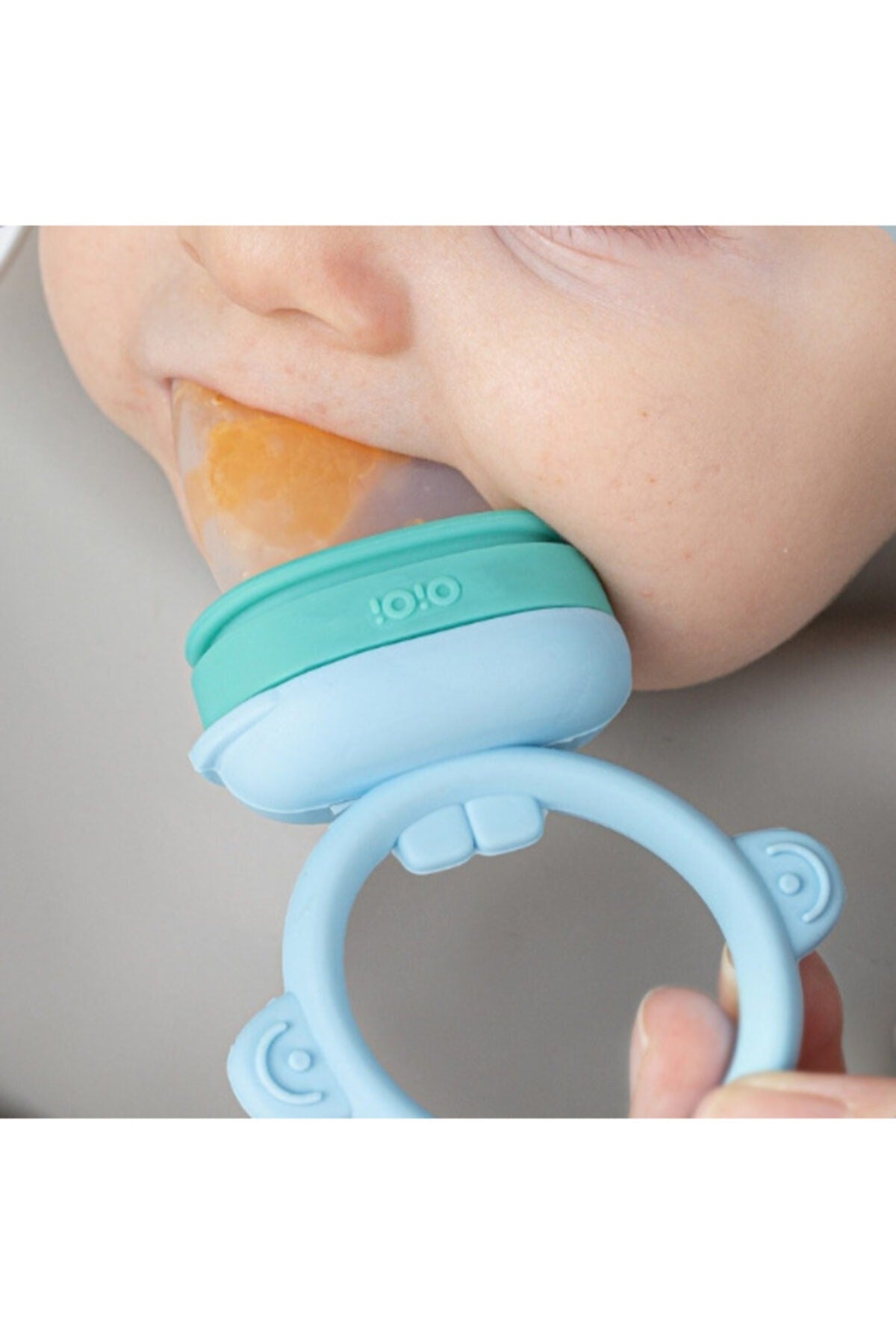 Puree Fruit - Vegetable Strainer - Spout 100% Premium Silicone Blue-Green