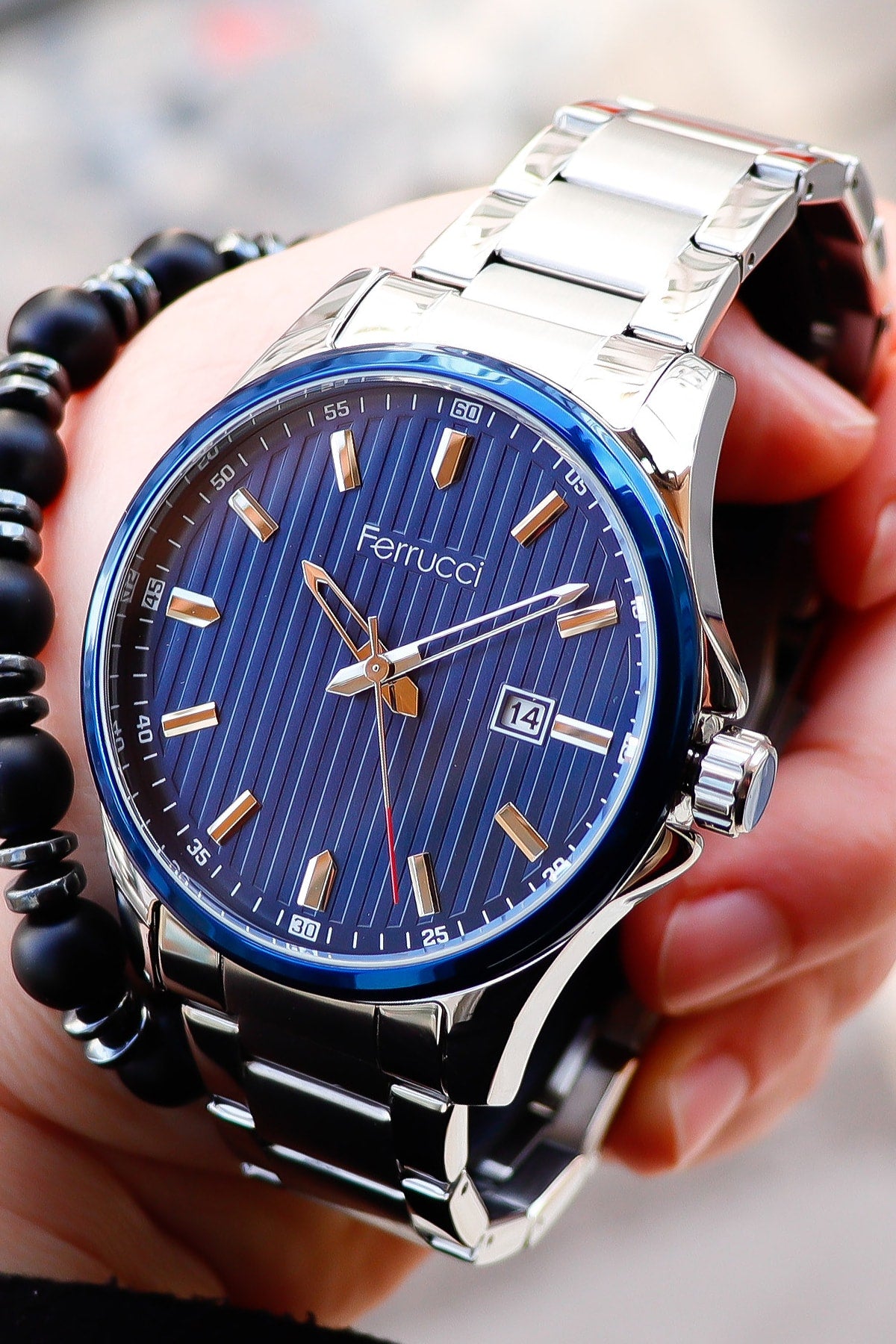Steel Men'S Wristwatch With Calendar 178014