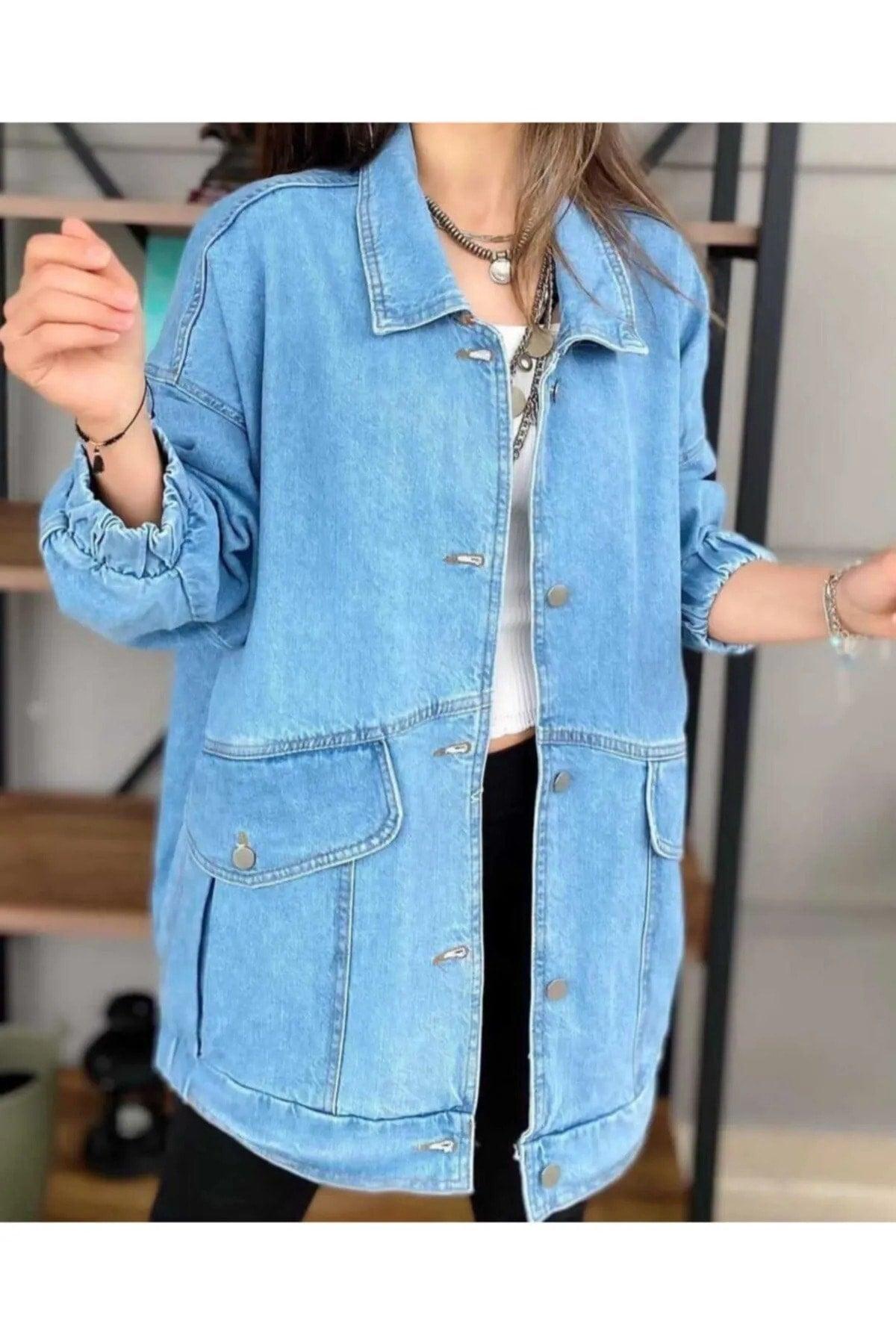 Women's Blue Denim Jacket - Swordslife