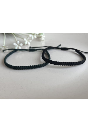 Unisex Macrame Bracelet Black Khaki Green-Gift Bracelet-Rope Bracelet