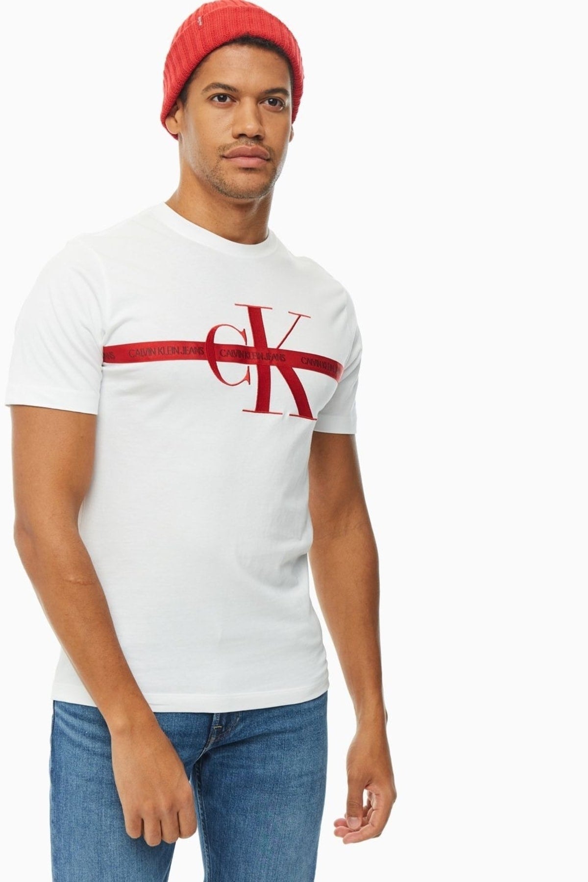 Calvin Klein Jeans. Taped Through Logo Crew Neck T-shirt