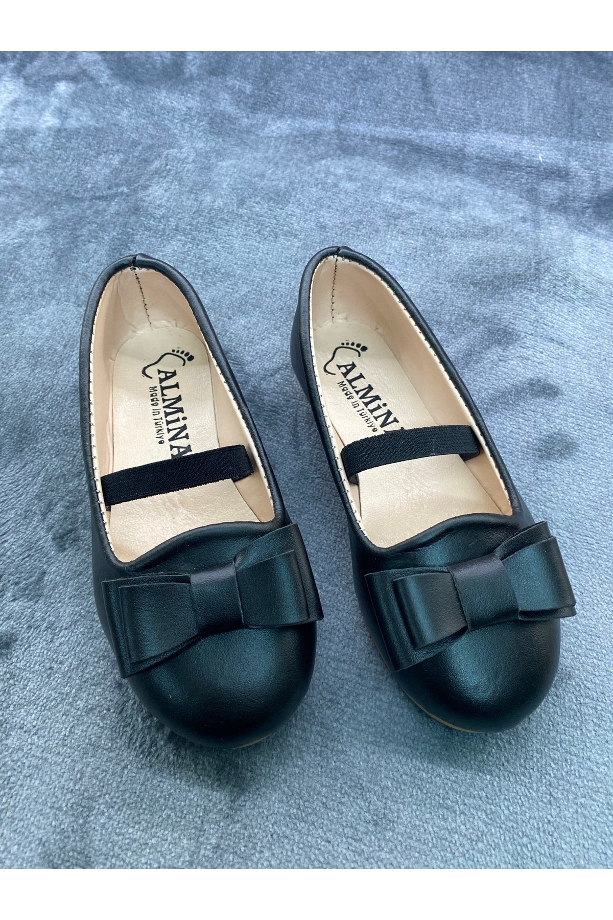 Shoes Girls Kids Bowtie Detailed Black Flats