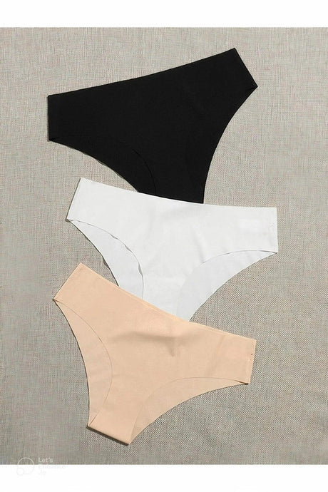 Women's 3-Set Seamless Laser Cut Non-Trace Bikini Slip Panties - Swordslife