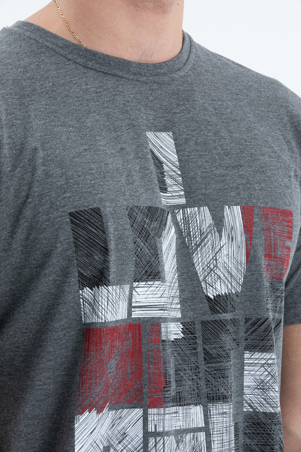 Men'S T-Shirt Regular Fit S-4095 Anthracite