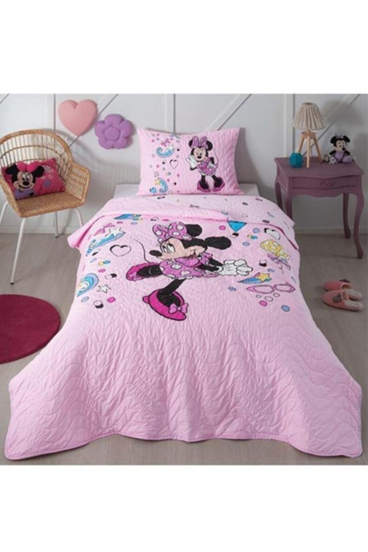 Licensed Quilted Duvet Cover Set Minnie Mouse Icon