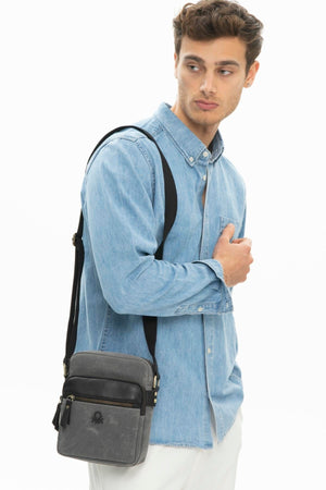Benetton Men'S Crossbody Bag Gray Bnt1013