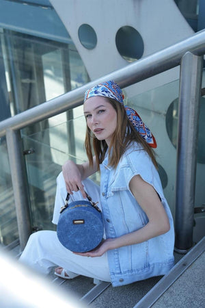Blue Jeans Women'S Round Shoulder Bag