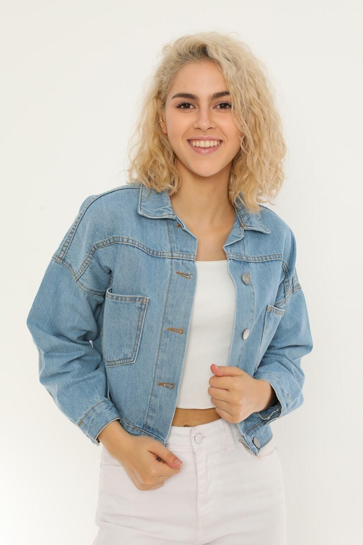 Blue Crop Denim Jacket Zyn-58080 - Swordslife