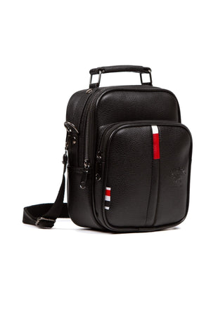 Men'S Leather Hand And Shoulder Bag, Crossbody Bag Daily Use Black Color (Medium Size). With Phone Compartment