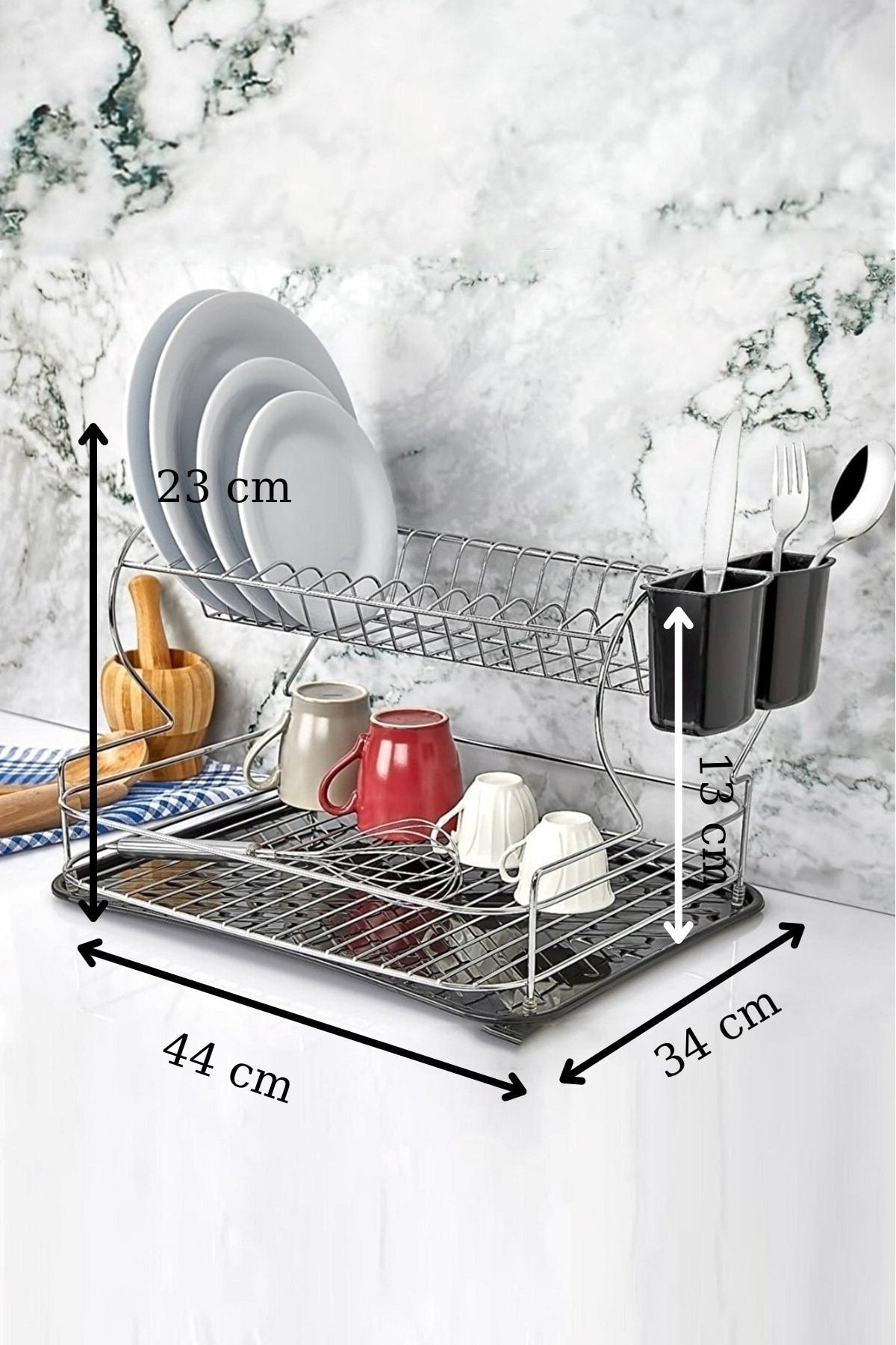 Lifetime Stainless Dish Rack Dish Basket Two-Tier Plate Rack Chrome