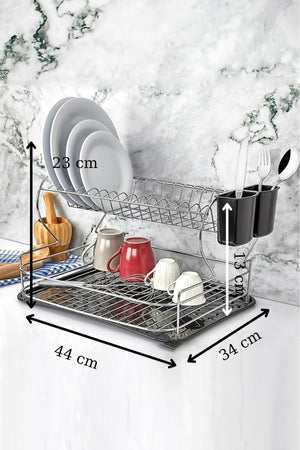 Lifetime Stainless Dish Rack Dish Basket Two-Tier Plate Rack Chrome