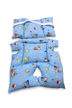 Baby Stroller And Car Seat Cushion With Lumbar Support Blue Galaxy