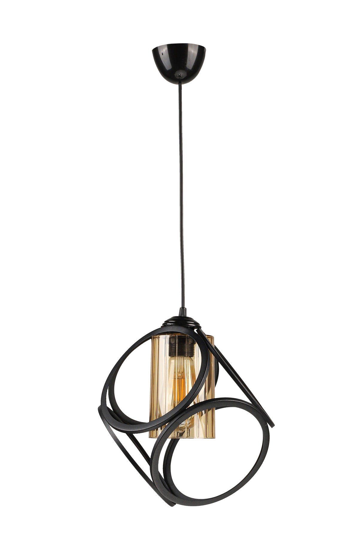 Aydın Single Chandelier Black Honey Acrylic