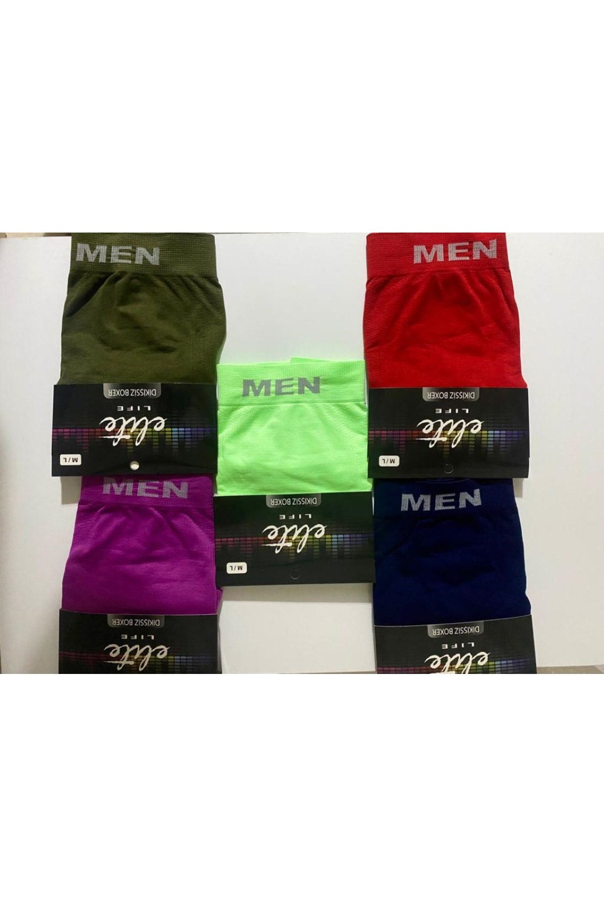 5 Pack 1. Quality Seamless Colored Men's Boxer