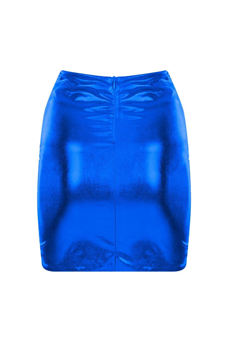 Shine Silvery Blue Mini Skirt - Swordslife
