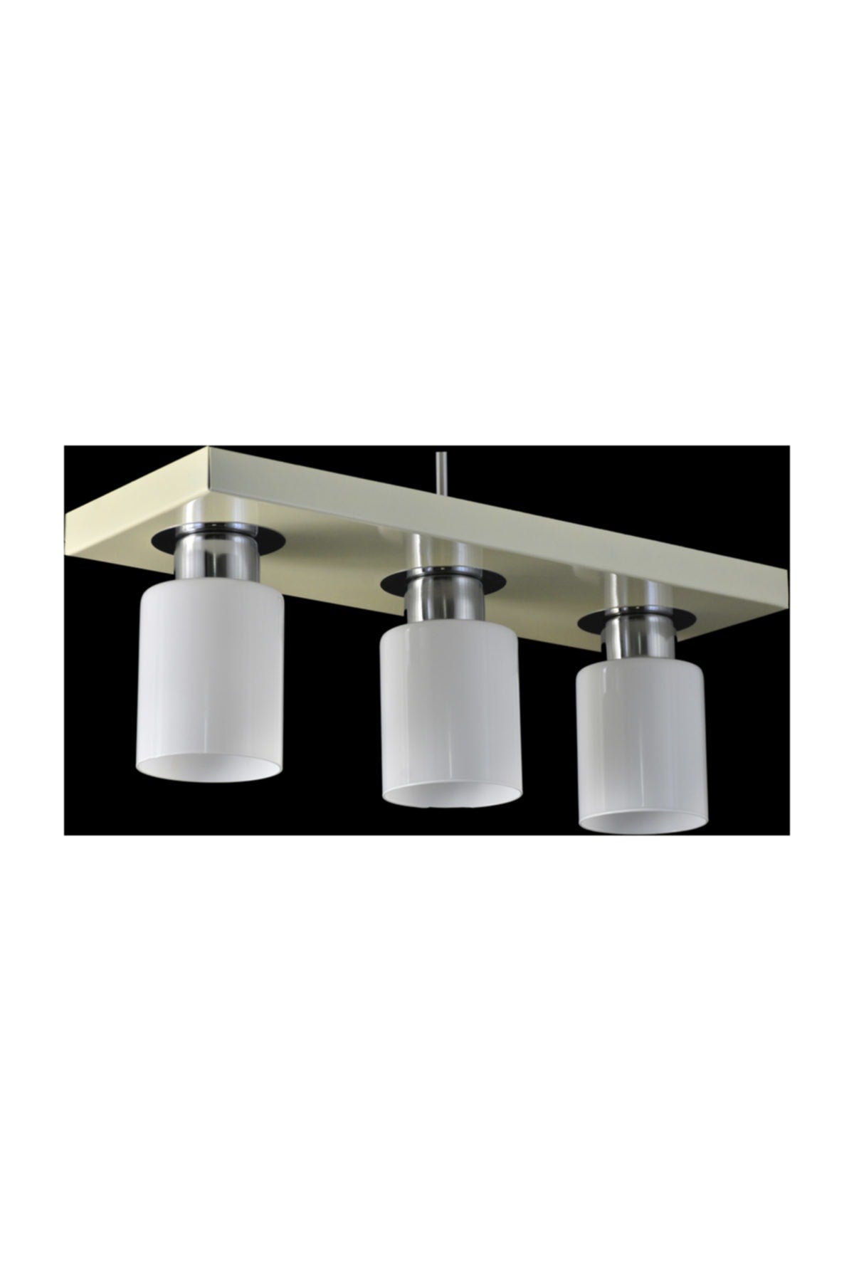 Triple Modern Sports Model Rectangular Tray Cream Chandelier