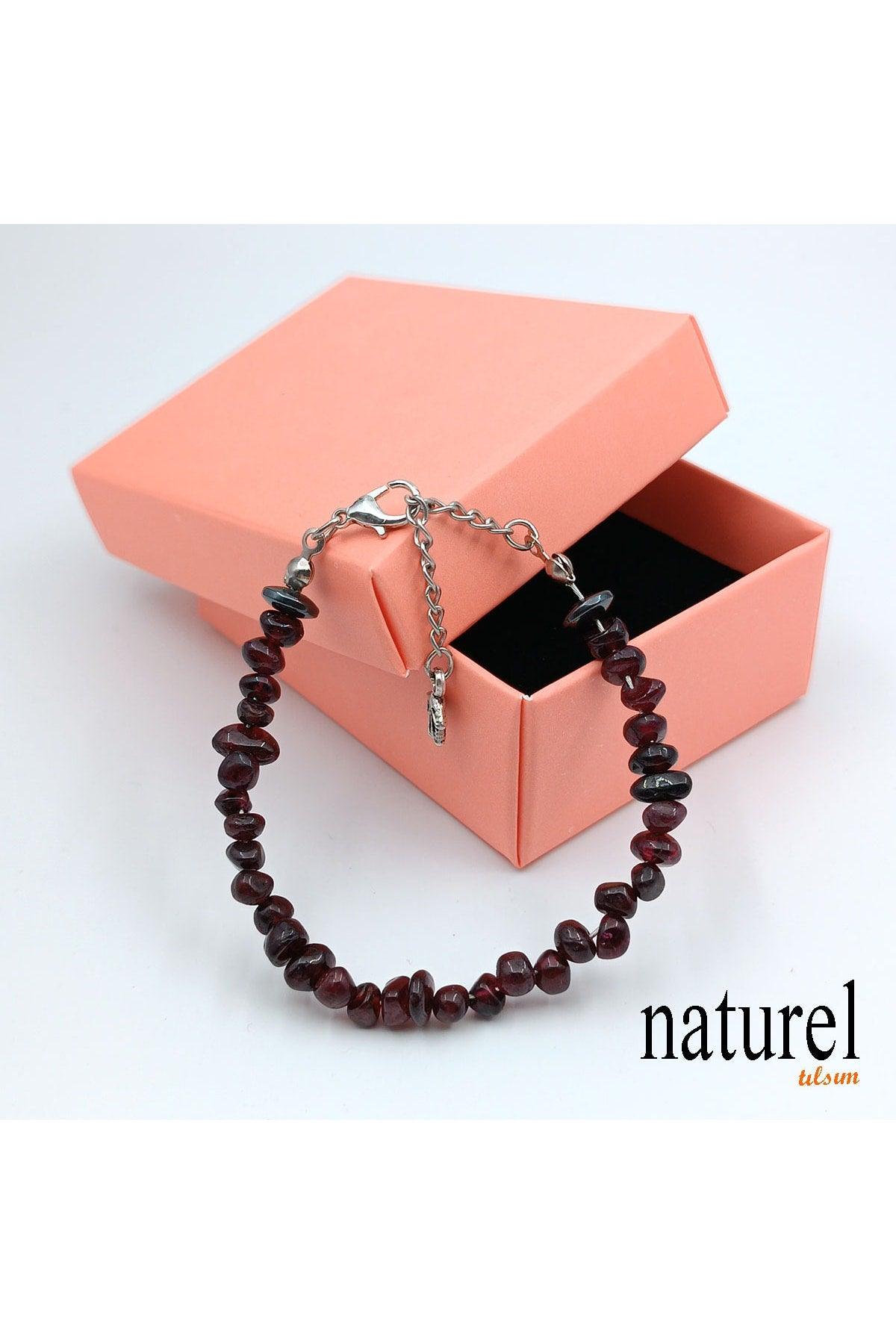 Natural Stone Garnet - Garnet Women's Bracelet - Broken Natural Stone - Gift Bracelet - Swordslife