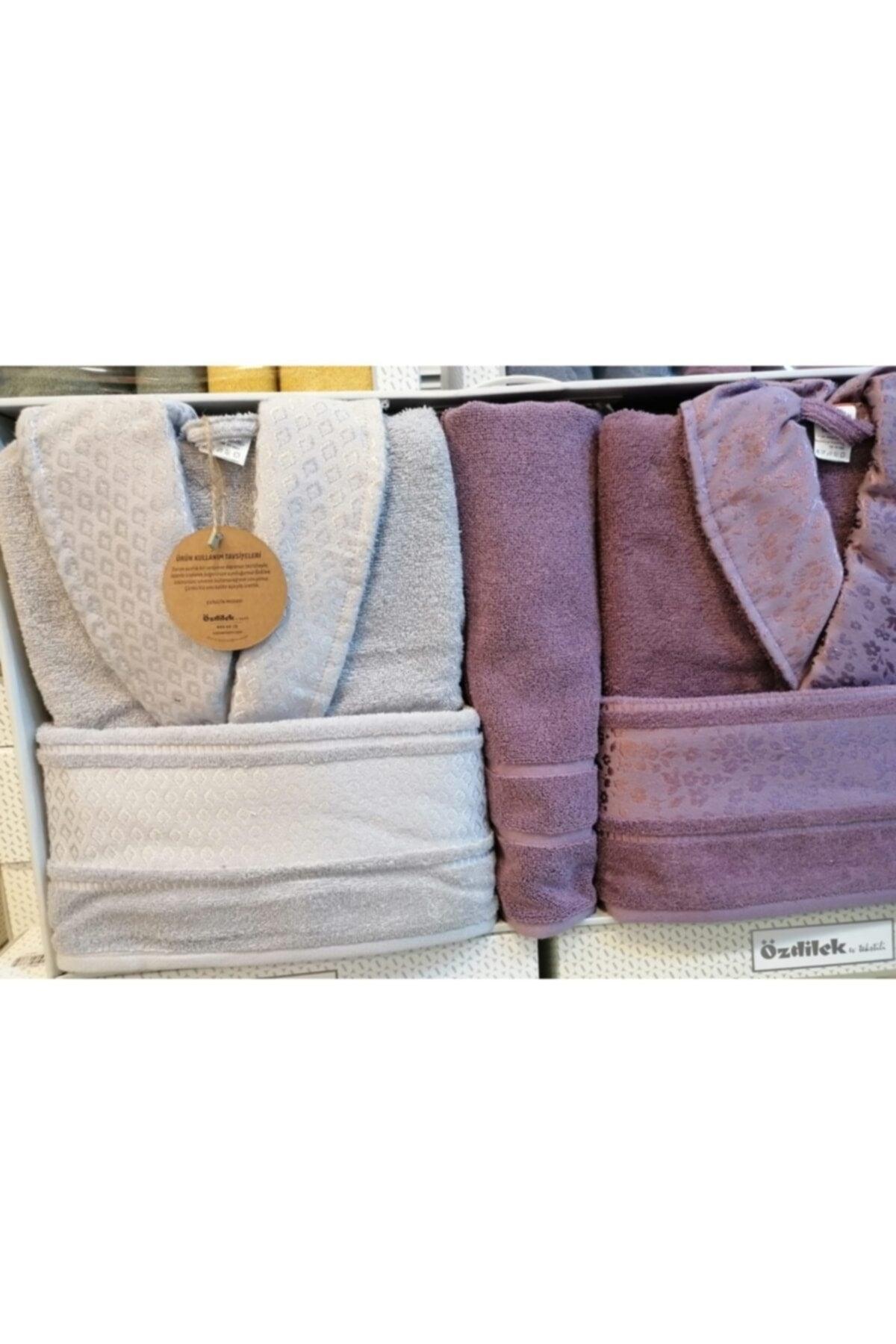 Camellia Happy Family Set Bathrobe Set Gray - Plum - Swordslife