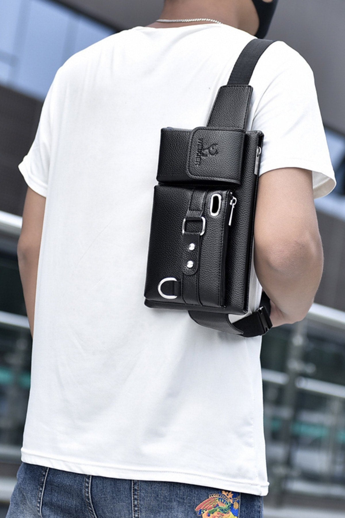 Multifunctional Daily Large Capacity Men'S Waist Bag With Straps And Pockets Outdoor Travel Hiking