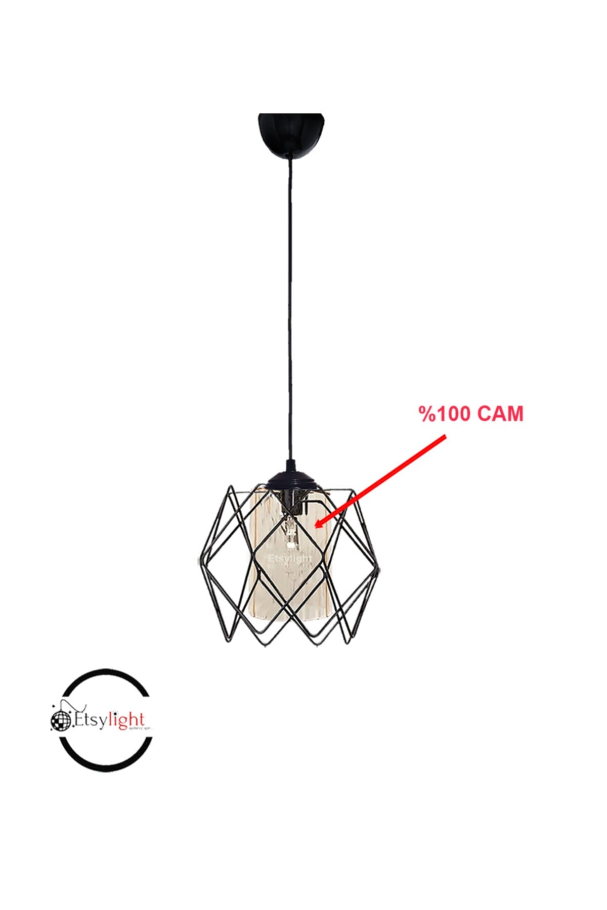 3 Koza One Glass Living Room, Kitchen Pendant Chandelier