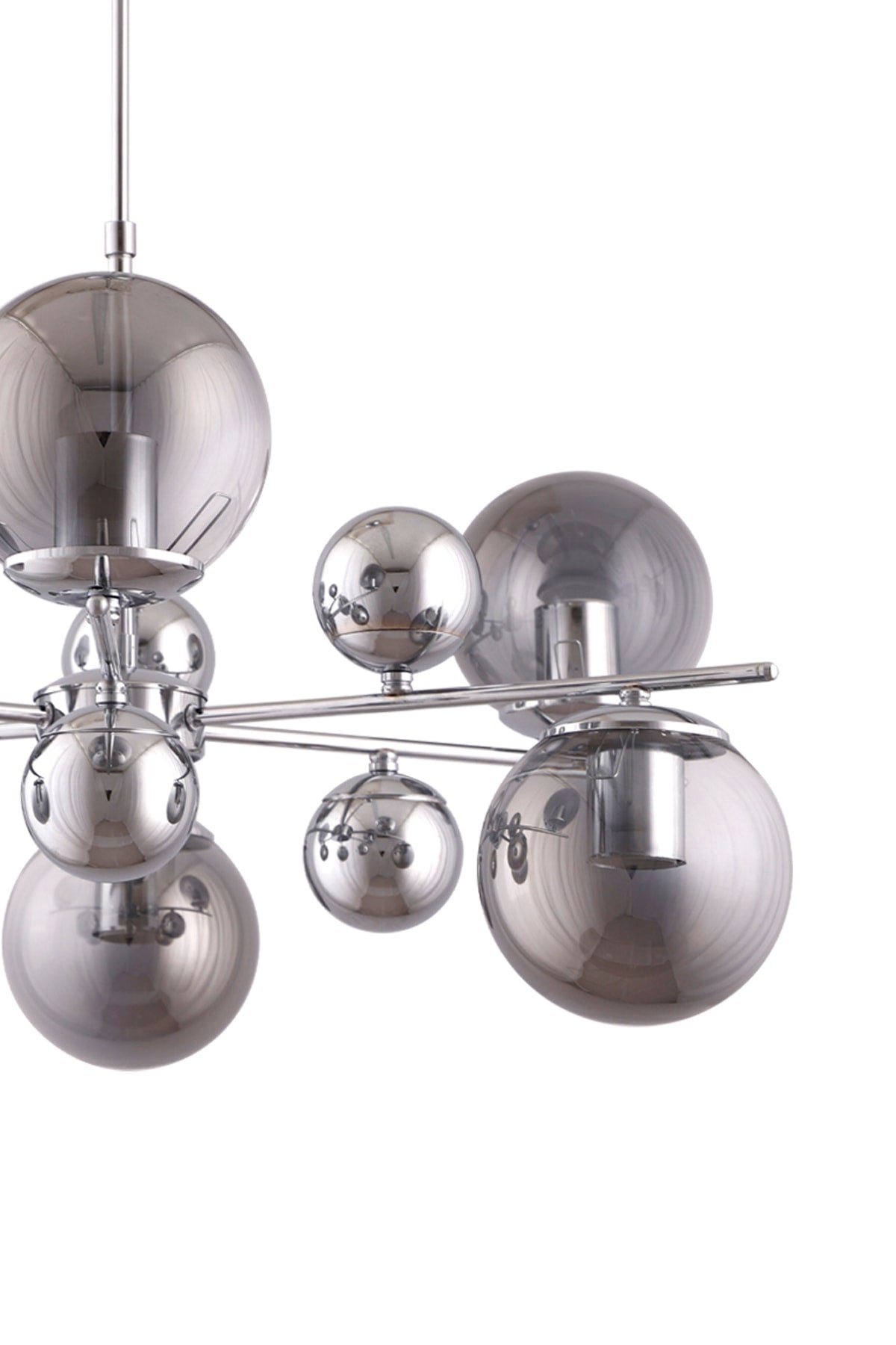 Salkım 6-Piece Chrome Silver Pendant Lamp Chandelier - Çakır Avize