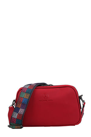 Women'S Red Crossbody Shoulder Bag Madame Vera Mv015 Red