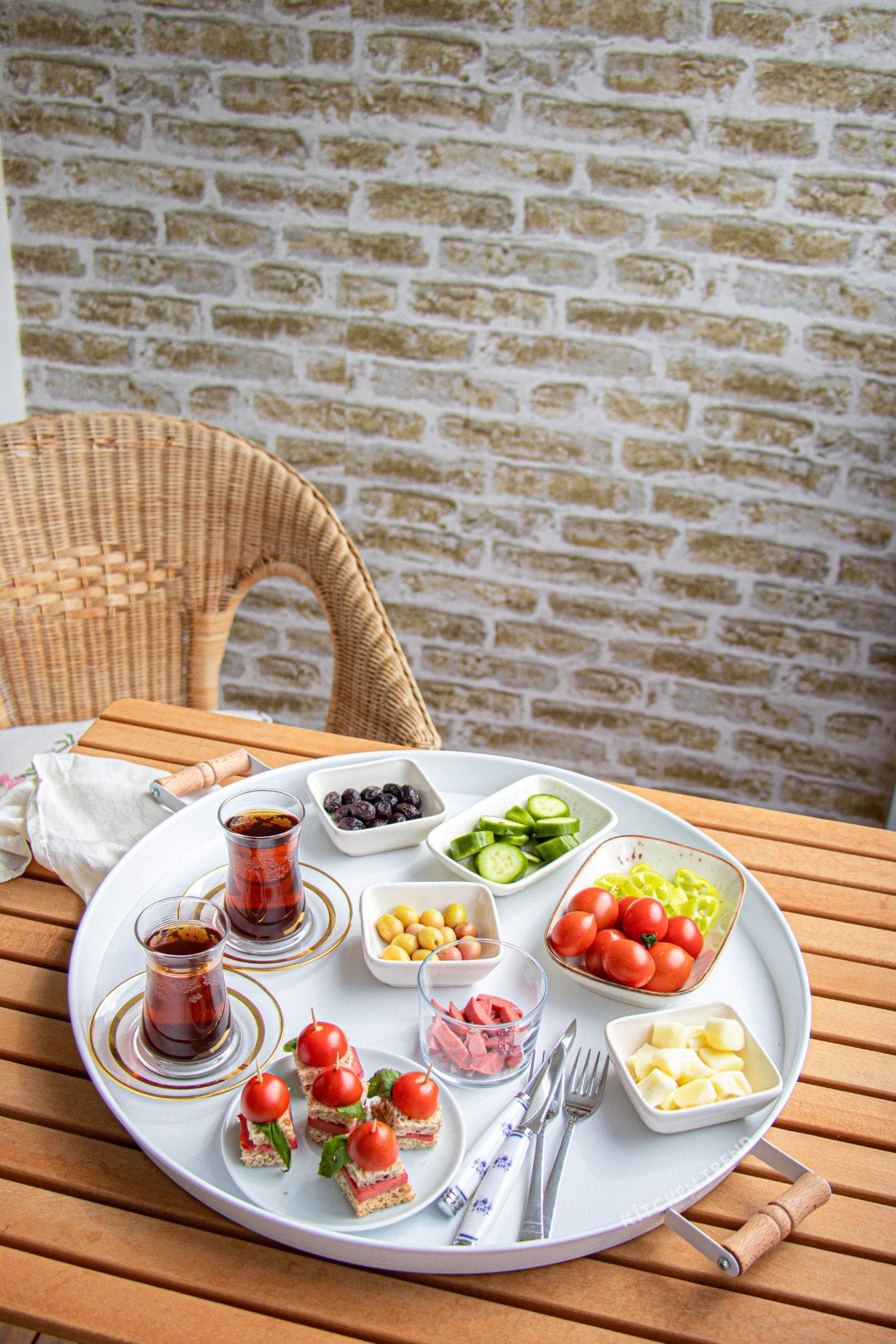 3 Piece Metal Tray With Wooden Handles Tea Tray Coffee Tray Presentation Tray Set